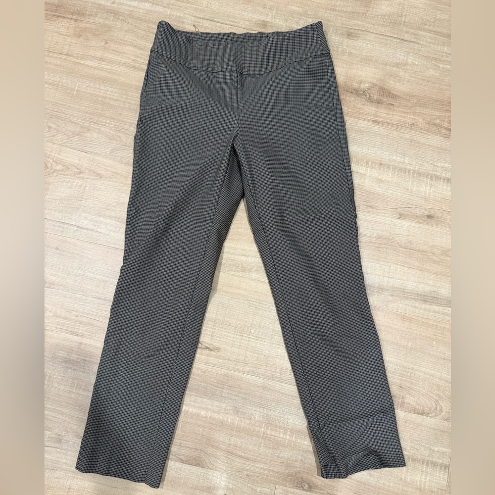 Tribal Brown and Black Plaid Pull on Ankle Pant